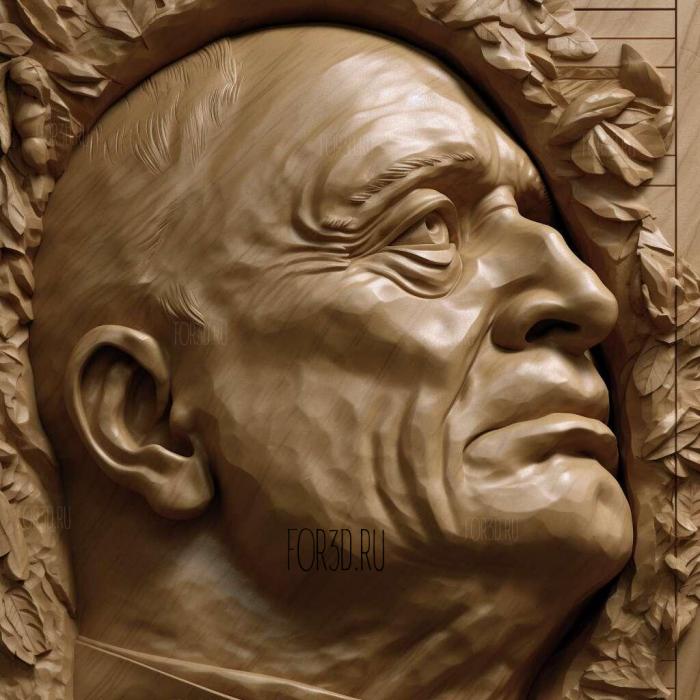 Benito Mussolini 4 stl model for CNC